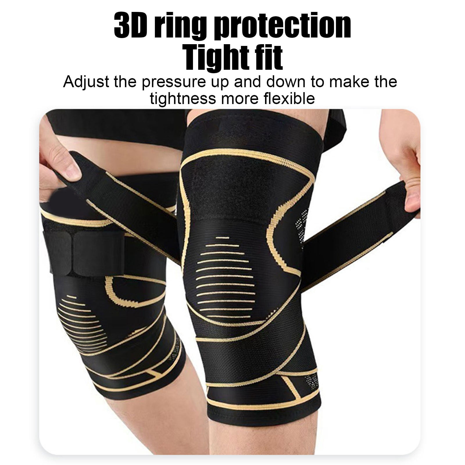 Copper Knee Braces with Strap for Knee Pain Women and Men(2 Pack), Knee Compression Sleeve for Arthritis, ACL, Menisc Tear, Joint Pain Relief, Knee Support for Working, Running, Weightlifting