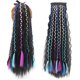 thumbnail image 1 of Clip de 24 pulgadas en extensión de cola de caballo de onda de maíz larga con trenzas de colores envuelta alrededor de pelo de cola de caballo rizado ondulado largo postizo sintéti, 1 of 5
