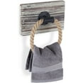 thumbnail image 1 of shiyou-Rustic-Industrial Wall-Mounted Torched Wood & Rope Towel Ring, 1 of 4