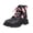 Black, variant on Toddler Cowboy Boots Ankle Boots with Side Zipper Hearts Pattern Mid Calf Western Boots Tall Riding Bowknot Boots