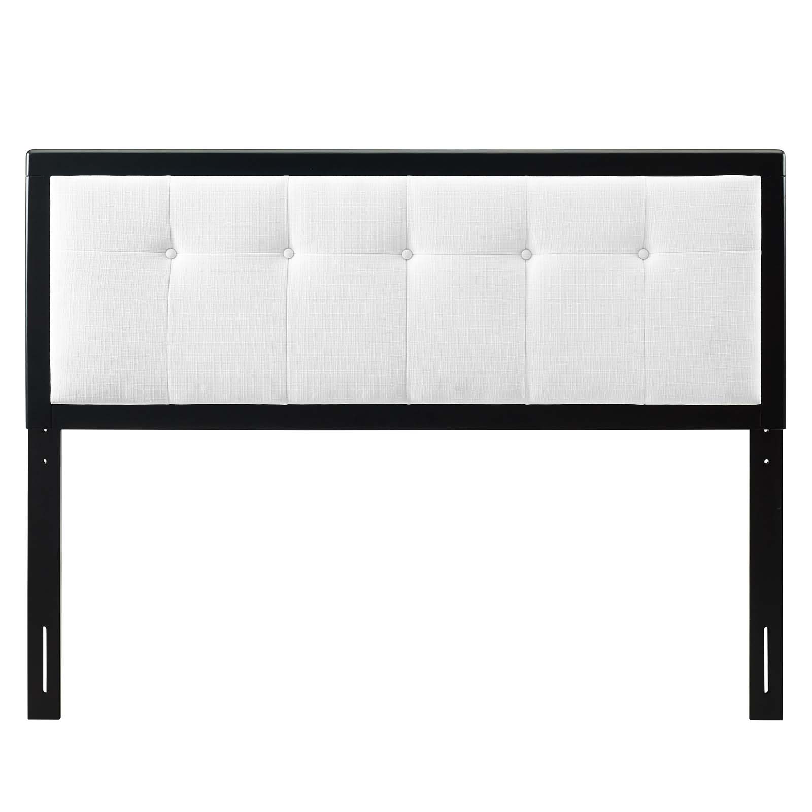 Tufted Headboard, Queen Size, Wood, Fabric, Black White, Modern Contemporary Urban Design, Bedroom Master Guest Suite