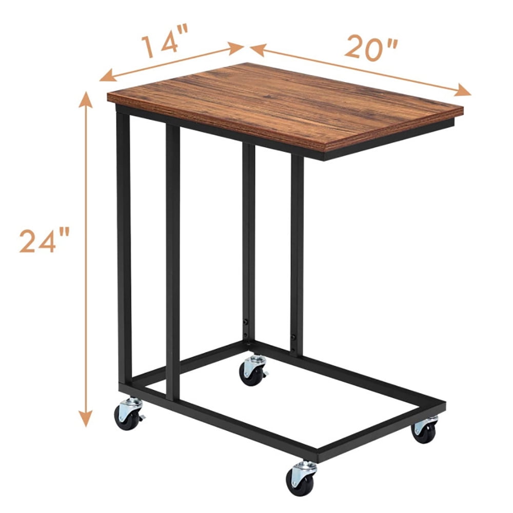 Finihen Side Table, Laptop Holder Sofa Multiple Side End MobileTable, Sofa Side Table, Bed Side Table, for Living Room, Bedroom, Brown