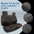 thumbnail image 2 of Kojem Bench Seat Cover for Toyota Pick-up Truck 1987 88 89 90 91 92 93 1994 Solid Bench with Headrest Synthetic Leather ＆ Cloth Upholstery Black, 2 of 11