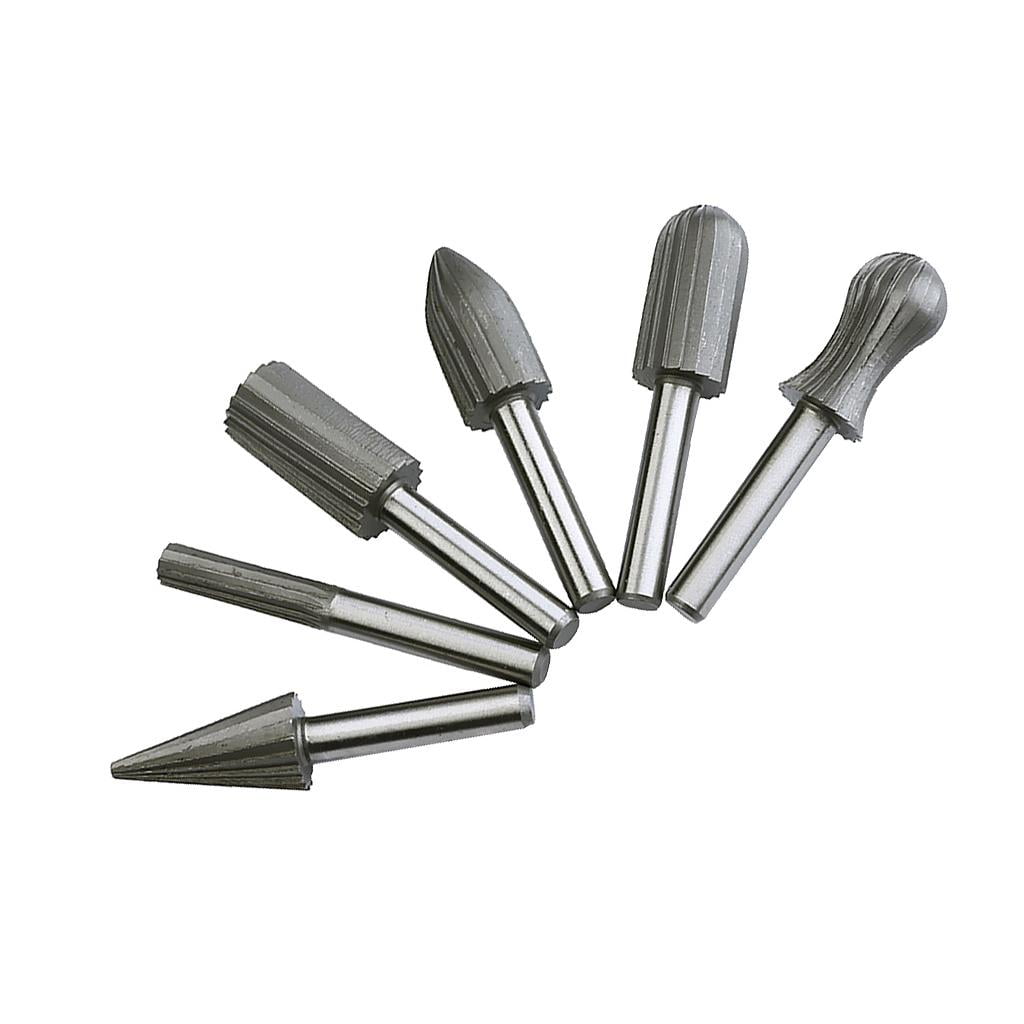 6pcs Metalworking Rotary Burrs Metal Carving Engraving File Drill Bit Cutter Set 