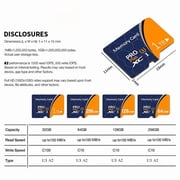 بطاقة ذاكرة Micro SD بسعة 256 جيجابايت للكاميرا/الطائرة بدون طيار/كاميرا لوحة القيادة/الكمبيوتر اللوحي/الكمبيوتر الشخصي/الهاتف