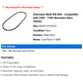 thumbnail image 2 of Alternator Multi Rib Belt - Compatible with 1984 - 1985 Mercedes-Benz 500SEL, 2 of 2