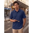 thumbnail image 2 of RICHCOIN Polo Shirts for Men Summer Short Sleeve Textured Knit Casual Golf Tops Collared T Shirt, 2 of 7