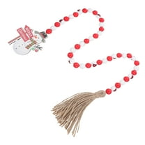 Zehuanyu  Themed Christmas Garland Snowman Wooden Beads Tassel Decor String