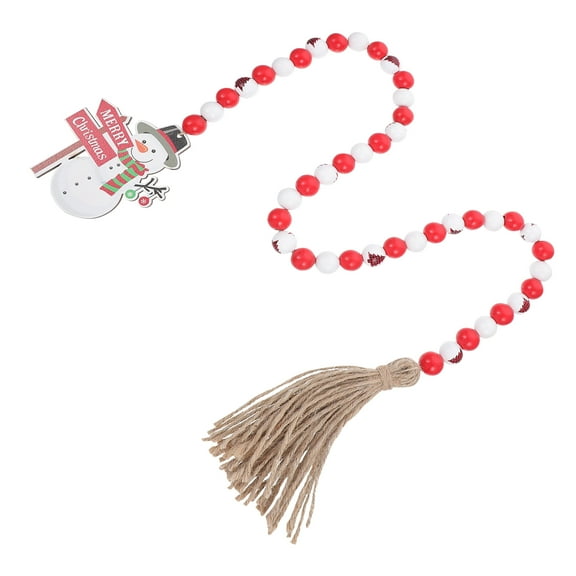 Zehuanyu  Themed Christmas Garland Snowman Wooden Beads Tassel Decor String