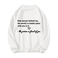 thumbnail image 4 of Tawop Sweatshirts Pullovers Tops Sweatshirts for Women Crew Neck Long Sleeve Graphic Hoodless White M, 4 of 6