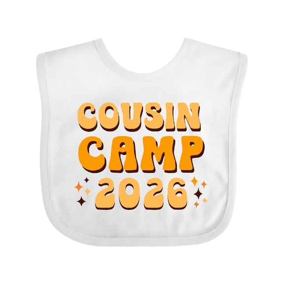 Inktastic Cousin Camp 2026 Boys or Girls Baby Bib