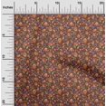 thumbnail image 2 of oneOone Silk Tabby Rust Brown Fabric Floral Sewing Fabric By The Yard Printed Diy Clothing Sewing Supplies 42 Inch Wide, 2 of 5