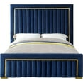 thumbnail image 5 of Meridian Furniture Dolce Solid Wood and Velvet King Bed in Navy, 5 of 5