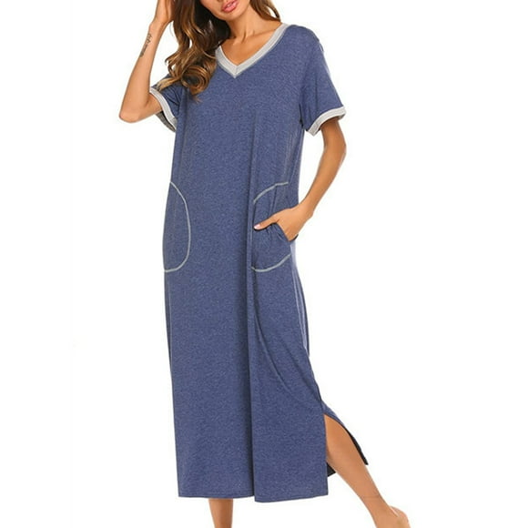 Batas de mujer Sonducket Camisón Manga de dormir azul SG