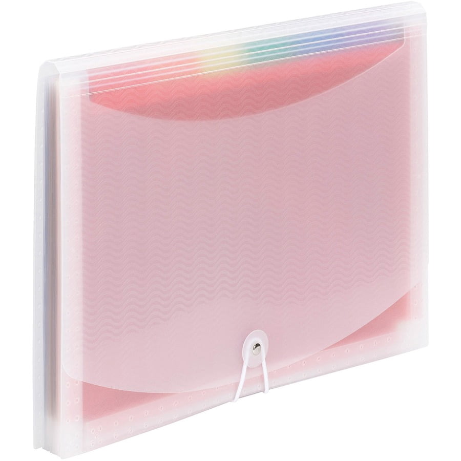 Smead Colorvue Letter Expanding File - 8 1/2" X 11" - 13 Pocket(s) - 12 Divider(s) - Polypropylene - Clear - 12 / Carton