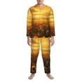 thumbnail image 3 of Goofa Sunflower Sunset Rainfall for 2-piece Loungewear Set Men’s Sleepwear Set Soft PJs Cozy loungewear Comfy Sleep Set Winter Pajamas-Large, 3 of 7