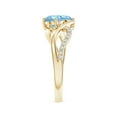 thumbnail image 2 of ANGARA Natural Round Aquamarine Two Stone Bypass Ring with Diamonds in 14K Yellow Gold for Women (Size-5mm) | March Birthstone, Birthday, Anniversary, Jewelry Gift for Women | Natural Aquamarine Ring, 2 of 7