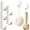 B, variant on Clearance Under $3, 5 Pack Adhesive Wall Hooks with Glue, No-Drill J-Hooks, Heavy Duty Stick-On Hangers for Bathroom Kitchen and Door, Stainless Steel, 6x3cm(White)