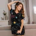 thumbnail image 3 of Easygdp Galaxy Camisón de manga corta para mujer, informal, estampado, 3 of 6