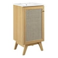 thumbnail image 3 of Modway Soma 18" Modern Wood Bathroom Vanity with Adjustable Shelf in Oak/White, 3 of 16