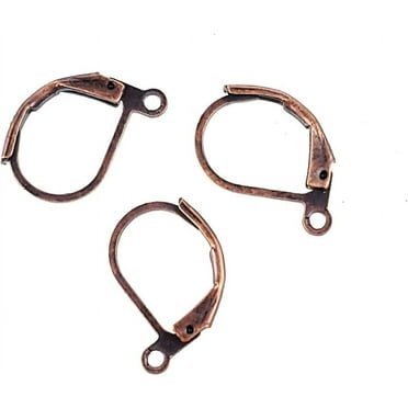 Antique Copper Solid Brass Leverback Wire Earring Findings Hooks for Jewelry Making- Hypoallergenic Nickel Free (16mm)