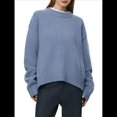 thumbnail image 3 of Suéter de Mujer, Cuello Redondo, Larga, Holgado, Tejido Suave, Dobladillo Acanalado, para Otoño e Invierno. Azul Niebla Talla Única, 3 of 9
