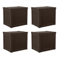 thumbnail image 1 of Suncast Coffre de Terrasse de Rangement pour Patio en Résine 17 x 22 Pouces, 22 Gallons, Brun Java (Lot de 4), 1 of 9
