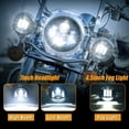 thumbnail image 2 of For Harley Davidson Touring Road King 7" LED Headlight & Fog Passing Lights 3PCS, 2 of 13