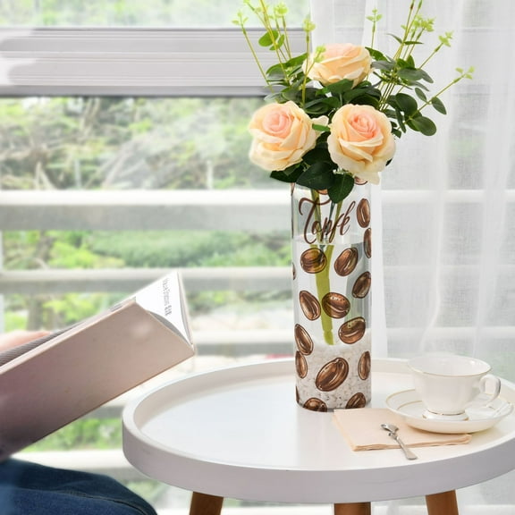 Coffee Bean Flower Vase Decorative Vases for Flowers Home Decor for Centerpieces Entryway Shelf Living Room