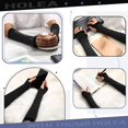 thumbnail image 5 of 2 Pairs Long Arm Warmers Knit Fingerless Gloves Thumb Hole Stretchy Accessories Women Stripe Gloves, 5 of 5