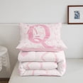 thumbnail image 5 of Erosebridal Initial Q Letter Bedding King Comforter Set, Cute Bowknot Love Down Comforter, Dreamy Princess Decor, Reversible, 5 of 7