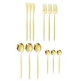 thumbnail image 4 of Tableware Set, Easy To Clean 12Pcs Food Grade 410 Stainless Steel High Hardness Dinnerware Set  for Home Silver,Gold, 4 of 8