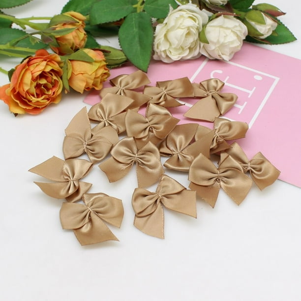 Mini lazos de satén hechos a mano para manualidades, 50 piezas, lazo de regalo para manualidades, flor, boda, cumpleaños, DIY, decoración de fiesta