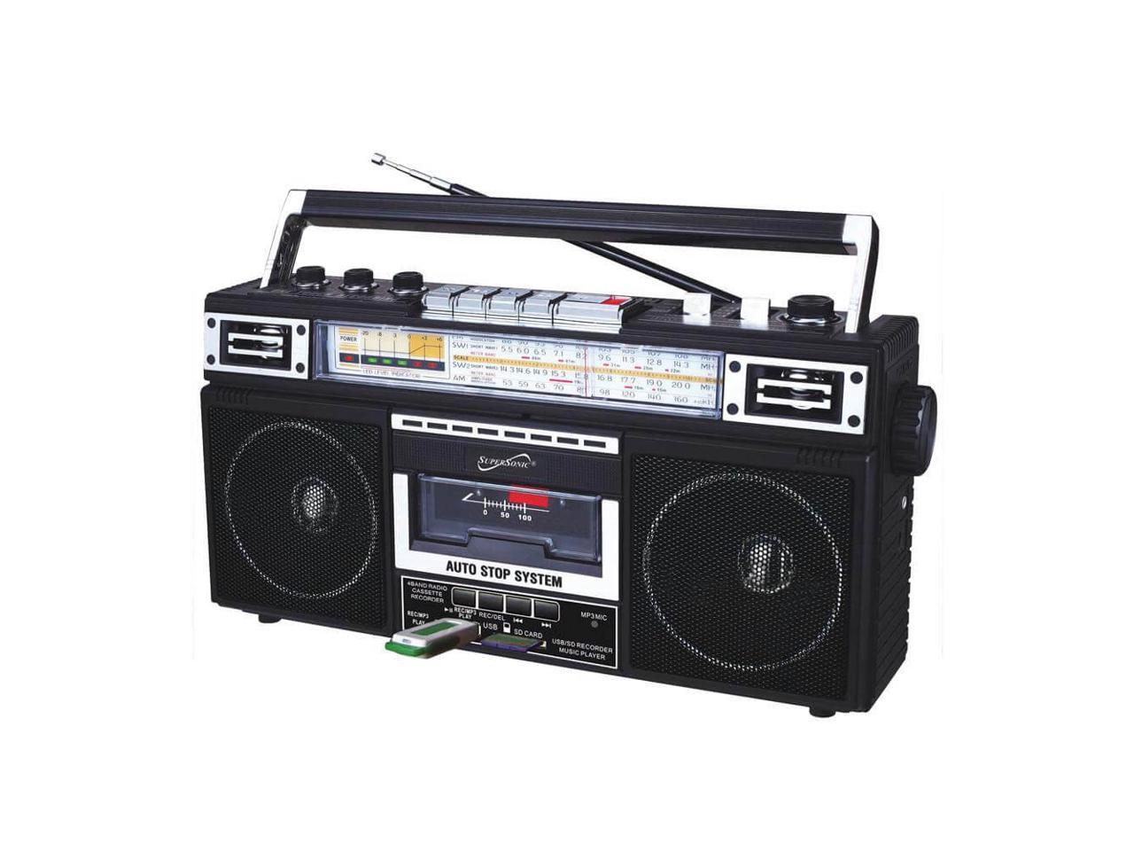 Supersonic Portable AM/FM Radio, Black, SC-3201BT-BK