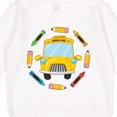 thumbnail image 3 of Inktastic School Bus with Pencils and Crayons Toddler Sweatshirt, 3 of 4