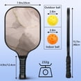 thumbnail image 4 of Pickleball Paddles Set Of 2, Fiberglass Surface, Turquoise Marble Pattern, 4 Balls & Bag, 4 of 5