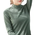 thumbnail image 2 of Women Turtleneck Base Layer Shirts Long Sleeve Slim Fit Thermal Underwear Tops, 2 of 11
