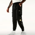 thumbnail image 2 of Classic Design Multi Flap Pockets Cargo Pants,Men's Loose Fit Drawstring Harem Cargo Jogger Pants, 2 of 5