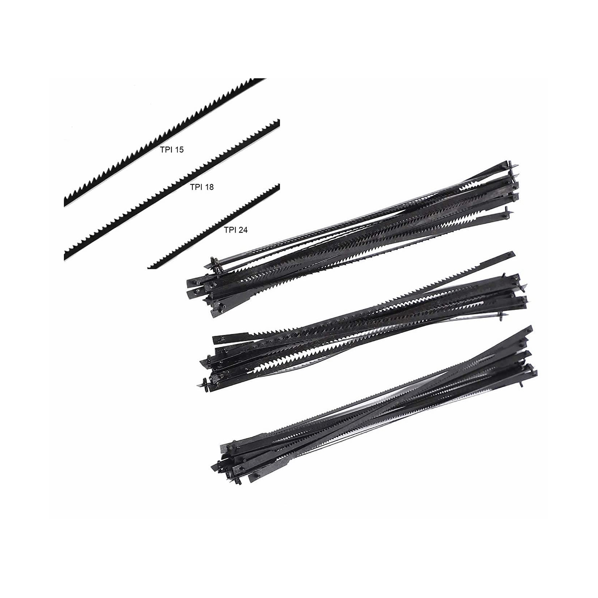 Lot De 16 Lames De Scie à Chantourner TXErfolg – 127 Mm, 10/15/18/24 Dents, Noir