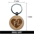 thumbnail image 2 of FL Florida State in Heart Round Keychain Charm Tag - Engraved Wood, 2 of 6