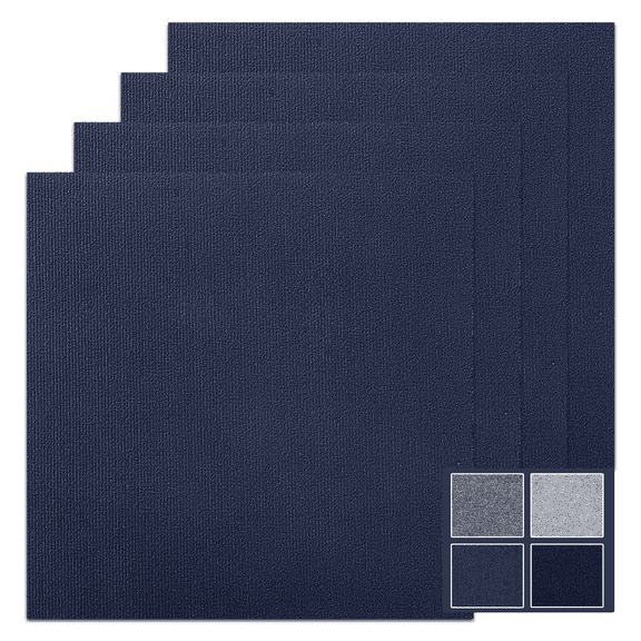 Emaraxy 24"x24" Peel and Stick Carpet Tiles, Self-Adhesive Squares, Blue, 20 Pack