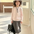 thumbnail image 4 of LYHaoo Spring And Autumn Children's Girls' Large Sized Hooded Zipper Pullover Coat With Trendy Contrasting Color Letter Style Casual And Versatile Outerwear Winter Outwear Pink Sizes 3-4 Years, 4 of 6