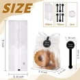 thumbnail image 3 of Yunko 100 Pack Translucent Plastic Bags for Cookie,Cake,Chocolate,Candy,Snack Wrapping Good for Bakery Party with Stickers, 3 of 6