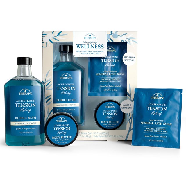 Village Naturals Therapy Set de regalo de spa de bienestar relajante y tensión de 3 piezas con aroma a cedro y cítricos