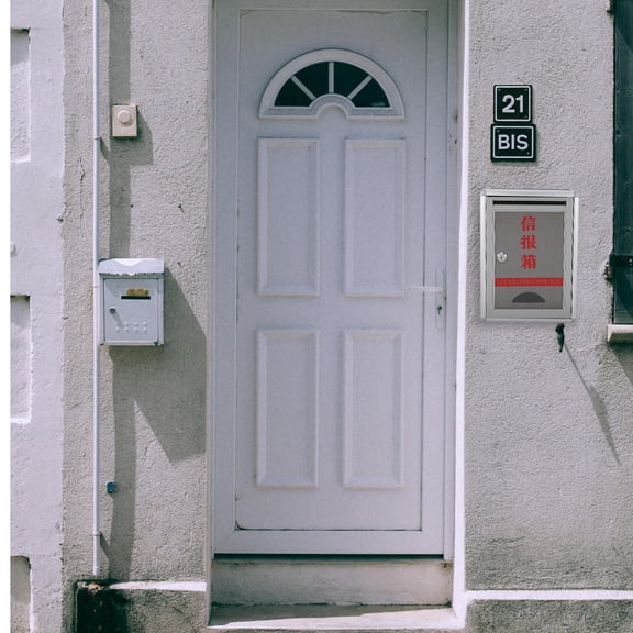 Supvox Mailbox with Lock Wall Mount Mailbox Aluminum Alloy Silver for Outdoor Use 1Set