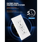 Hyper Tough 15 Amp White GFCI Outlet, Tamper Resistant, Self-Testing, Impact Resistant, Easy Installation
