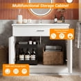 thumbnail image 6 of KZElegy 36" Bathroom Vanity with Ceramic Sink Top Freestanding Bathroom Cabinet Vanity Set Double Doors,White, 6 of 9
