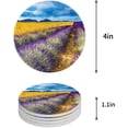 thumbnail image 1 of RYLABLUE Lavender Field Landscape Set of 6 Round Coaster for Drinks, Absorbent Ceramic Stone Coasters Cup Mat with Cork Base for Home Kitchen Room Coffee Table Bar Decor, 1 of 5