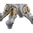 thumbnail image 5 of Benjara Scalloped Top Counter Table with Scrolled Pedestal Base- White and Brown, 5 of 7