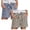 Blue & Khaki, variant on SGMVNU 2 Pack Summer Striped Shorts for Women Casual Loose Drawstring Waist Boxers Pull On Shorts with Pockets, Green & Coffee, Size S